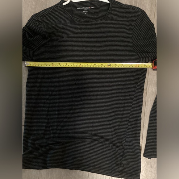 John Varvatos stripe long sleeve tee shirt. Size M.  Fits slim - Picture 3 of 5